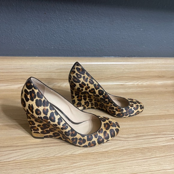 Tory burch" Astoria Wedge Heels Leopard Print Calf - Picture 12 of 16